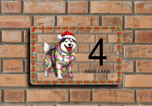 Christmas Door Sign Husky 09