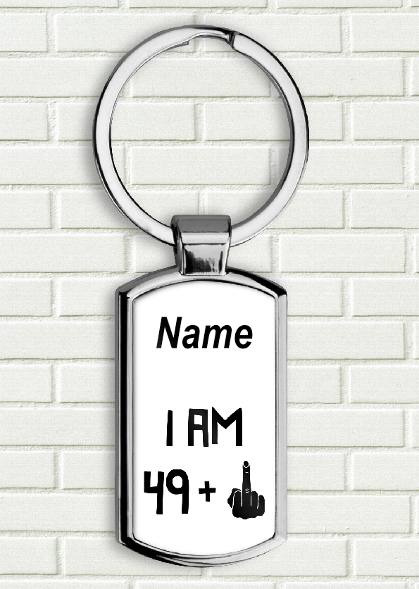 Personalised 50th Birthday Keyring 006