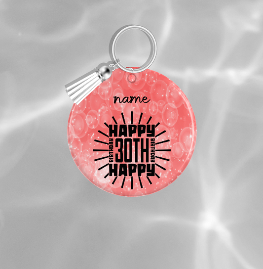 Personalised 30th Birthday Keyring 011