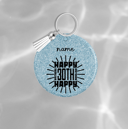 Personalised 30th Birthday Keyring 012