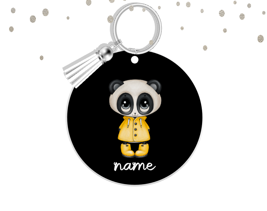 Personalised Panda Keyring 019