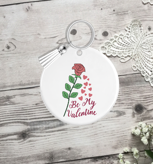 Personalised Be My Valentine Keyring 021