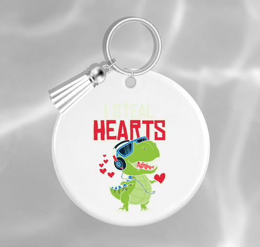 Personalised I Steal Hearts Keyring 023