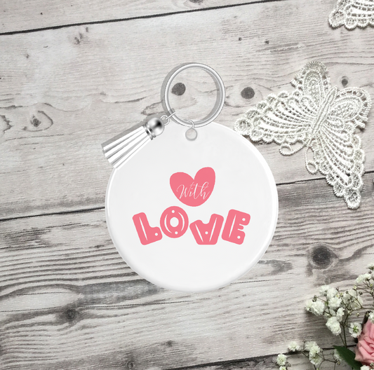 Personalised With Love Keyring 025