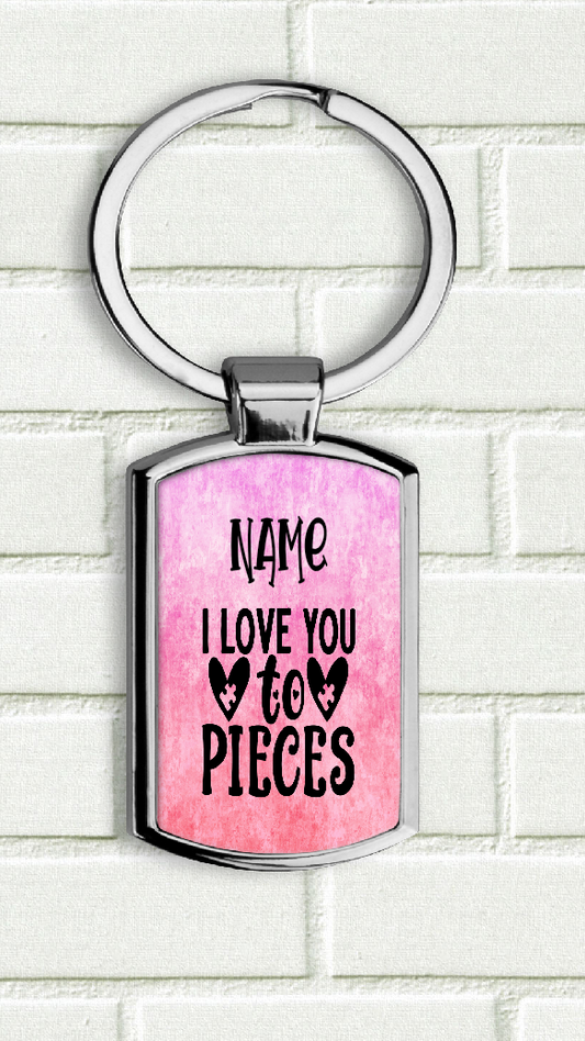 Personalised I Love You Keyring 026