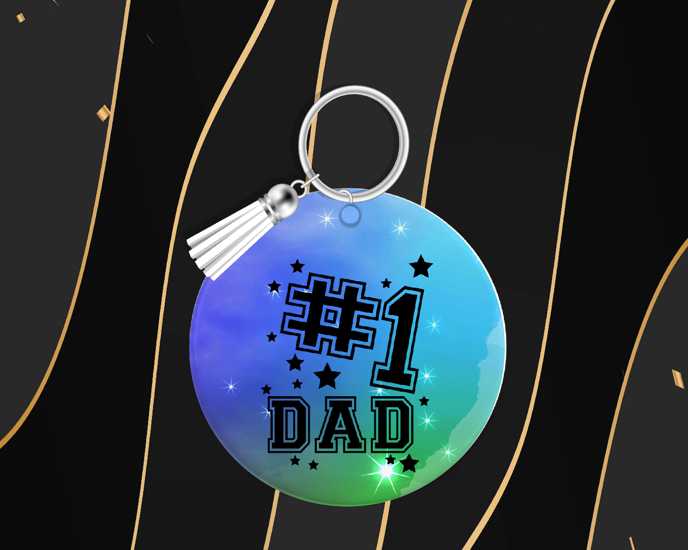 Personalised No 1 Dad Keyring 48