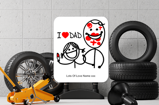 Personalised I Love Dad Aluminium Sign  71