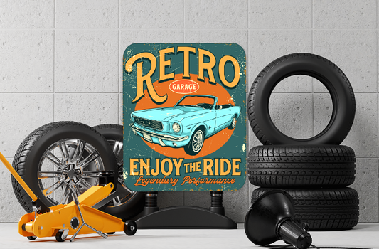 Retro Enjoy The Ride Aluminium Sign  81