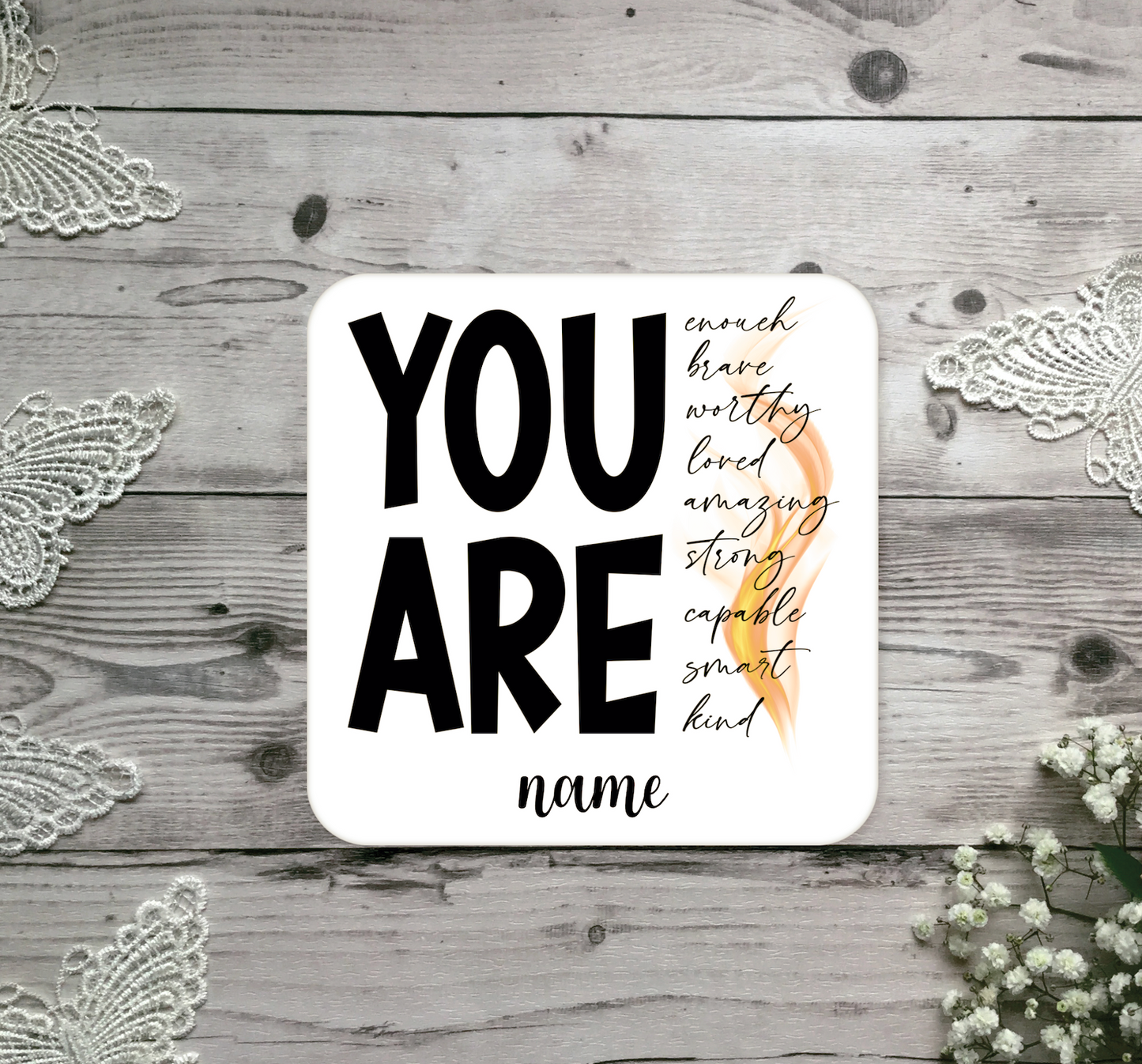 Affirmation Gift Coaster White