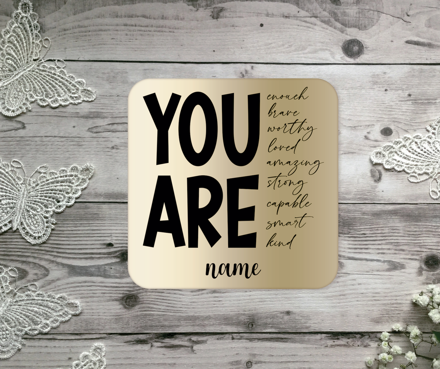 Affirmation Gift Coaster Gold