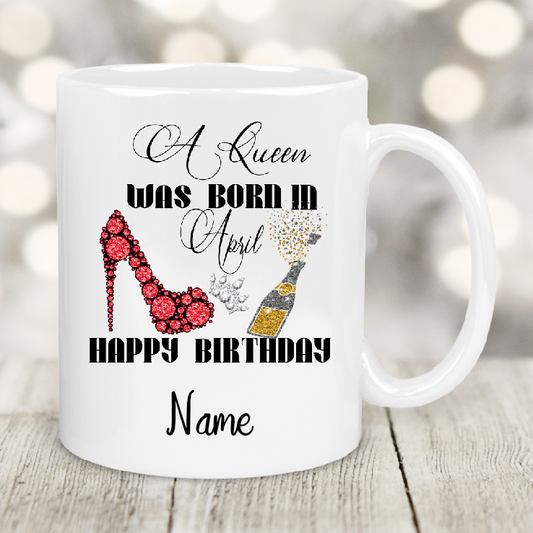 Personalised Gift Cup April Birthday Queen  42