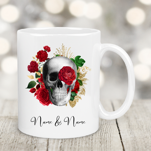 Personalised Gift Cup Skull And Roses   83