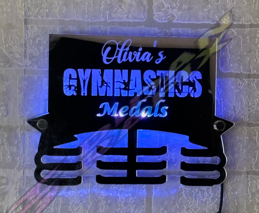 Gymnastics mirrored led medal holder