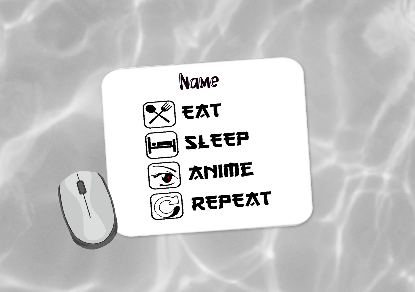 Personalised Mouse Mat Eat Sleep   01