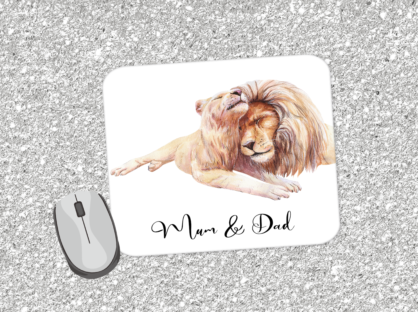 Personalised Mouse Mat Lions 39