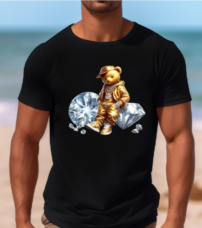 Mens T-shirt Bear With Hat