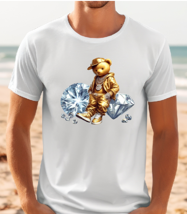 Mens T-shirt Bear With Hat